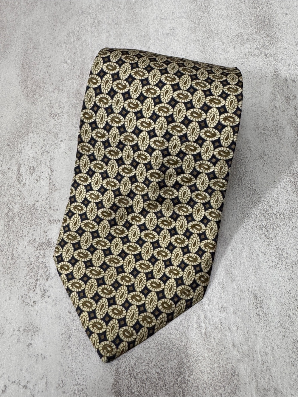 Bally Black Tie with Gold Medallion Pattern - Picture 4 of 4